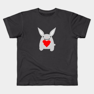 rabbit holding a heart Kids T-Shirt